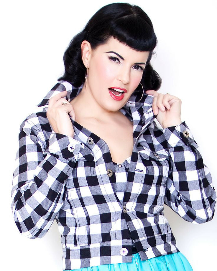 Bernie Dexter Jacket in Black and White Gingham