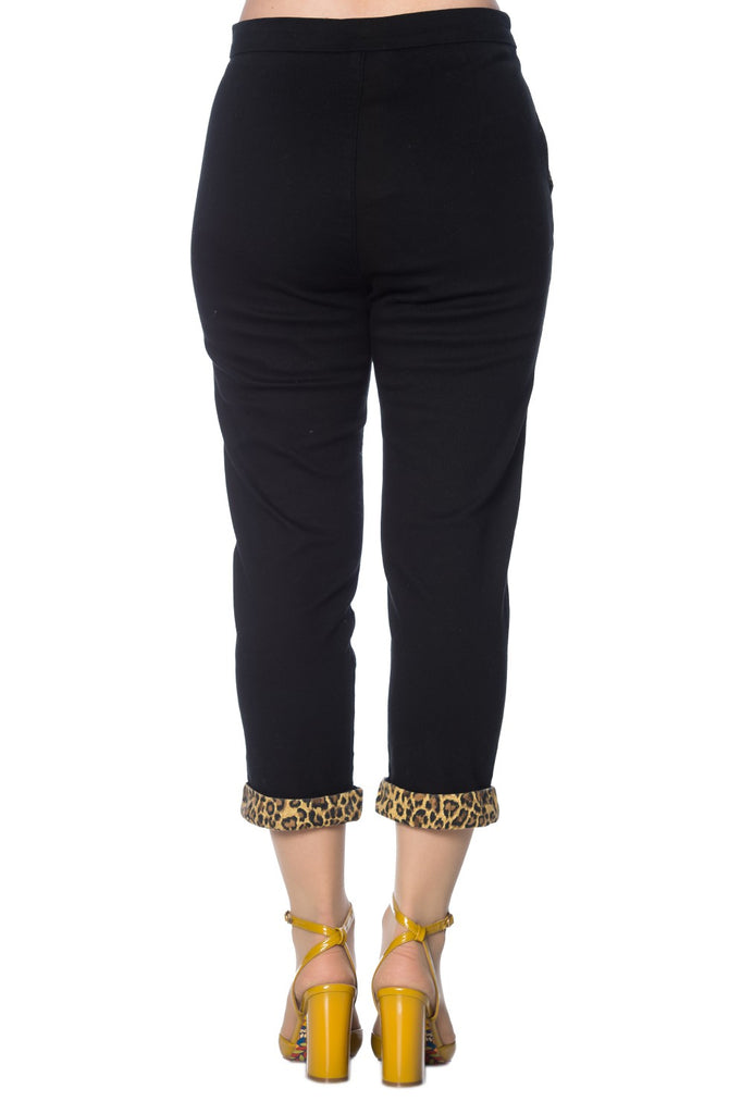LEOPARD DENIM CAPRI PANTS XS_ 4XL