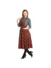 50's Length Pinafore Dress in Orange and Black Tartan