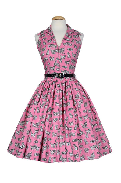 Bernie Dexter MARI DRESS 総柄 ロカビリーワンピース Bernie_mari_pink_cats_grande.
