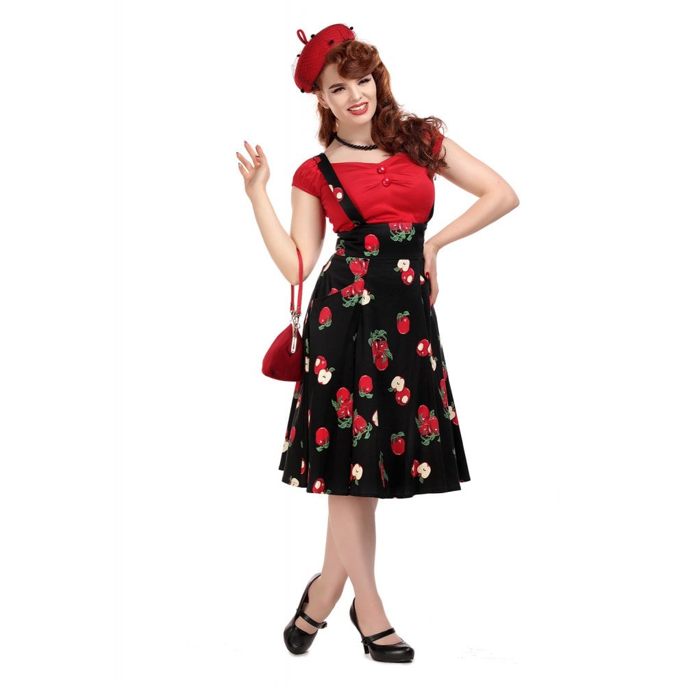 Alexa Apple Swing Suspender Skirt