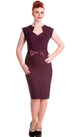 Hell Bunny Brenda Wiggle Dress Burgundy / Wine