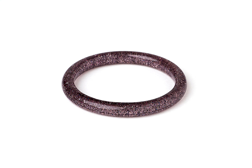 Narrow Gunmetal Glitter Bangle Regular
