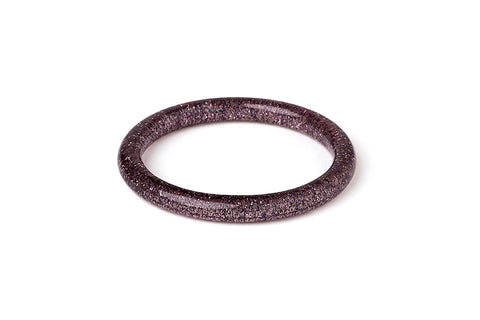 Narrow Gunmetal Glitter Bangle Regular