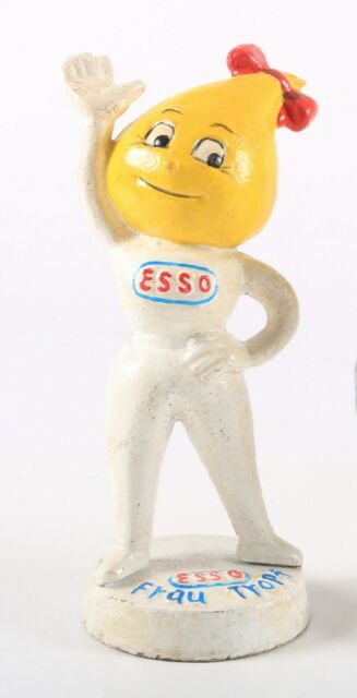 ESSO Girl Mrs Drip Cast Iron Money box FRAU TROPF Yellow