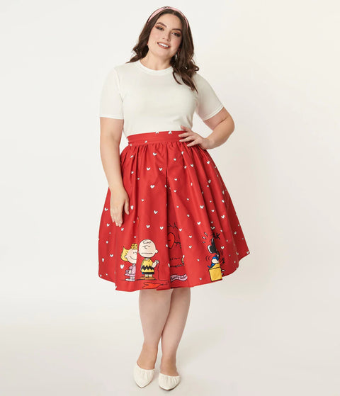 Peanuts x Unique Vintage Swing Skirt XS-5X