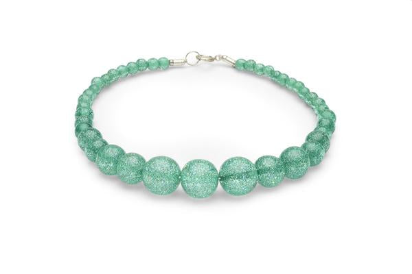 Lagoon Green Fakelite Bead Necklace