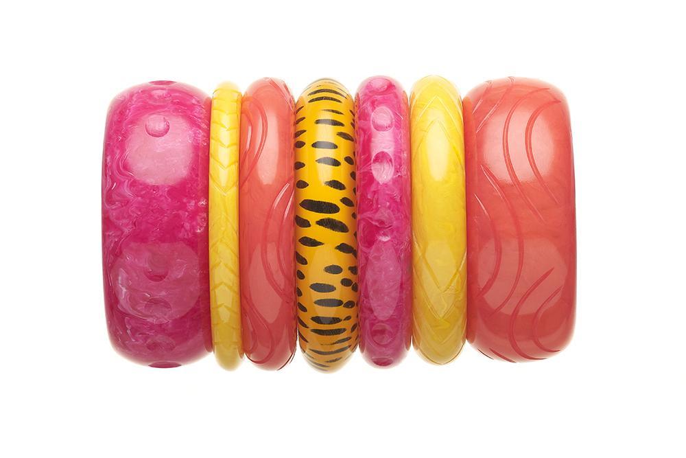 Wide Candy Pink Fakelite Maiden Bangle