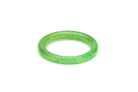 Narrow Leaf Green Glitter Bangle Regular