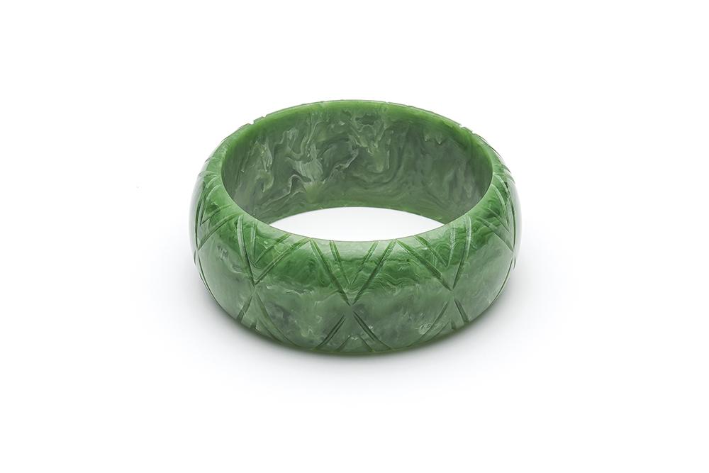 Wide Sage Fakelite Duchess Bangle