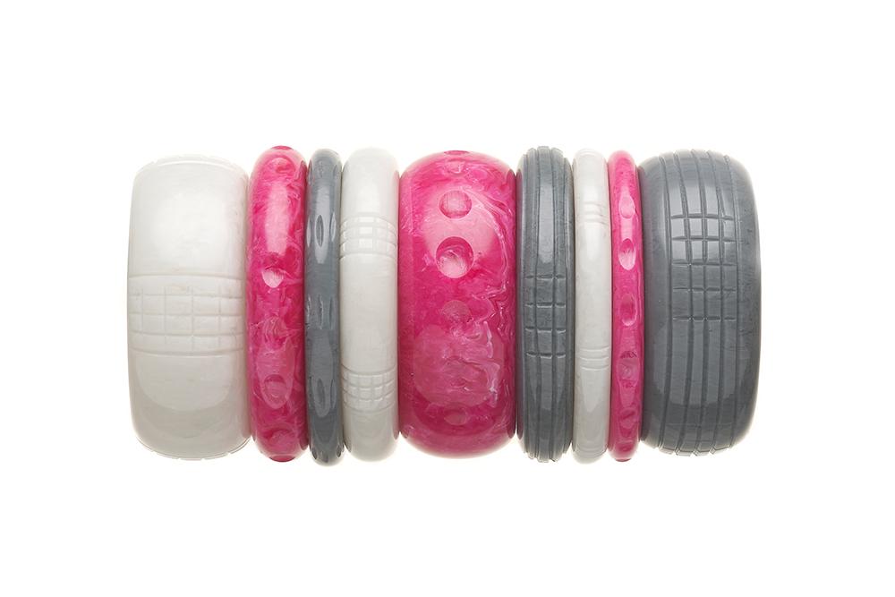 Wide Stone Fakelite Bangle Regular