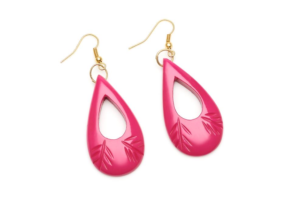 Iris pink Drop Earings Fakelite