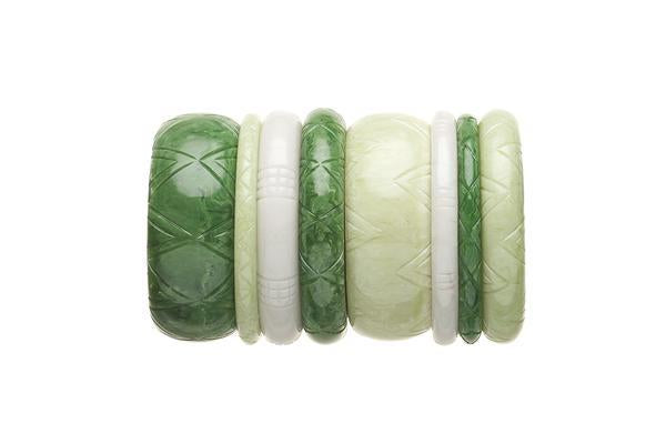 Wide Sage Fakelite Duchess Bangle