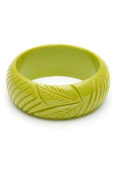 Wide Chartreuse Fakelite Bangle Regular