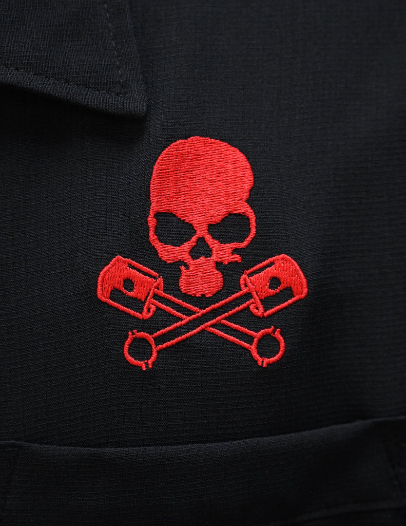 Skull Piston Racer in Black/Red/White