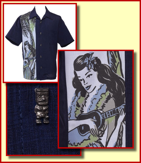 Island Breeze Button Up Navy