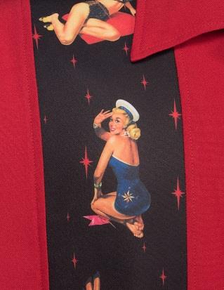 Pin Up Babe Shirt in RED or BLUE