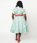 Hello Kitty x Unique Vintage Mint Gingham Hearts Print Venus Swing Dress M to 4XL