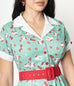 Hello Kitty x Unique Vintage Mint Gingham Hearts Print Venus Swing Dress M to 4XL