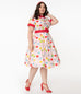 Unique Vintage Valentine Heart Print Venus Swing Dress M to 4XL