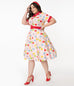 Unique Vintage Valentine Heart Print Venus Swing Dress M to 4XL