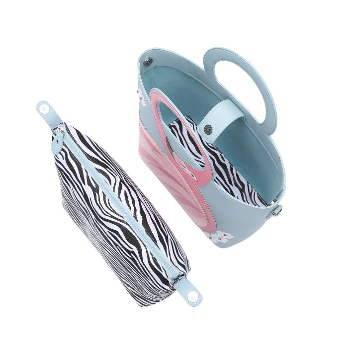 Flamingo Cut Out Handle Tote