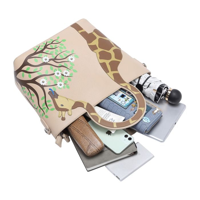 Giraffe Cut Out Handle Tote