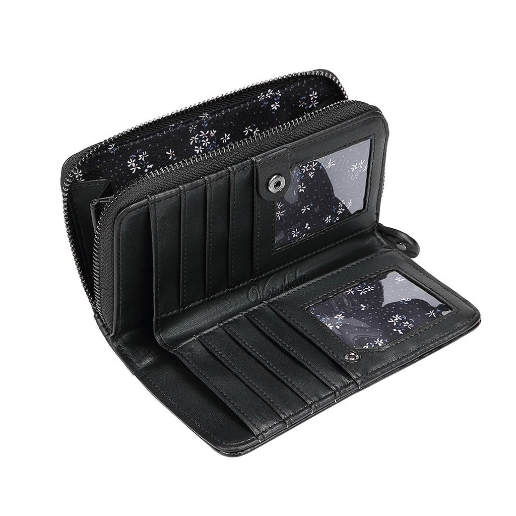 White Poppy Zip Around Wallet