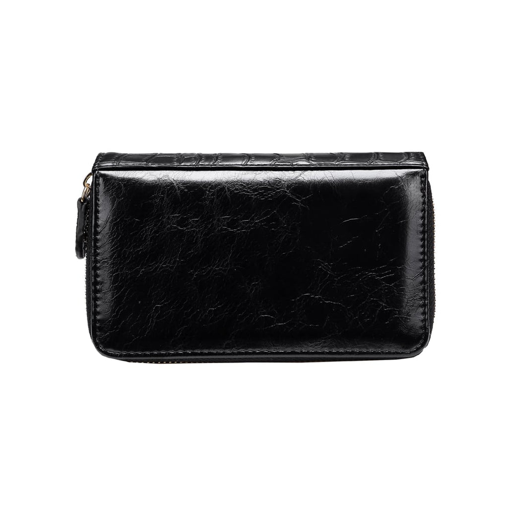White Poppy Zip Around Wallet