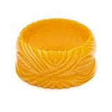 Wide Yolk Heavy Carve Fakelite Bangle