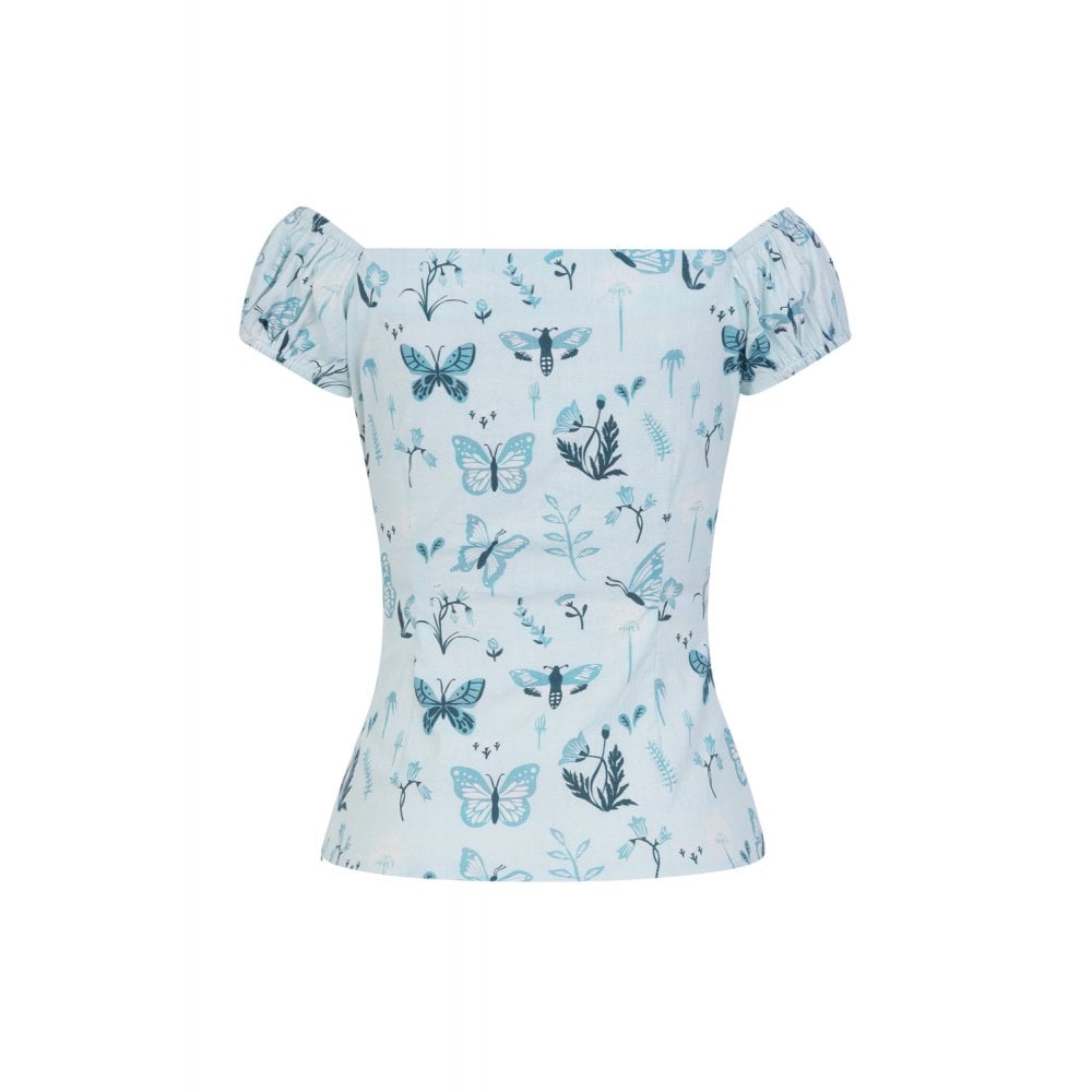 Dolores Blue Butterfly Top
