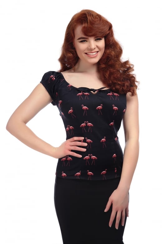 Mainline Lorene Flamingo Top By Collectif