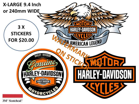 Harley Davidson set of 3 Stickers