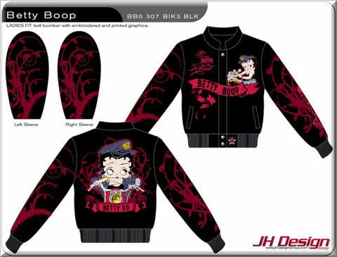 THE BETTY BOOP QUEEN OF THE ROAD Ladies Twill Jacket by JH Design