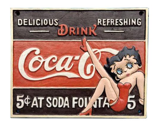 Betty Boop Coke Sign  PLark