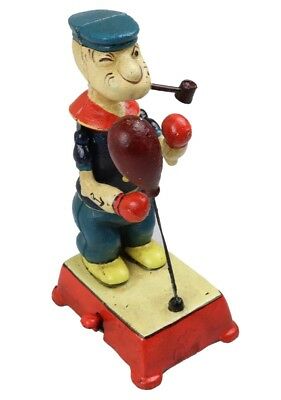 Boxing Popeye - Cast Iron Ornament Figure Painted
