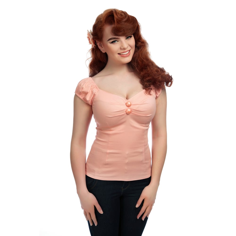 Dolores Top Apricot Pink By Collectif
