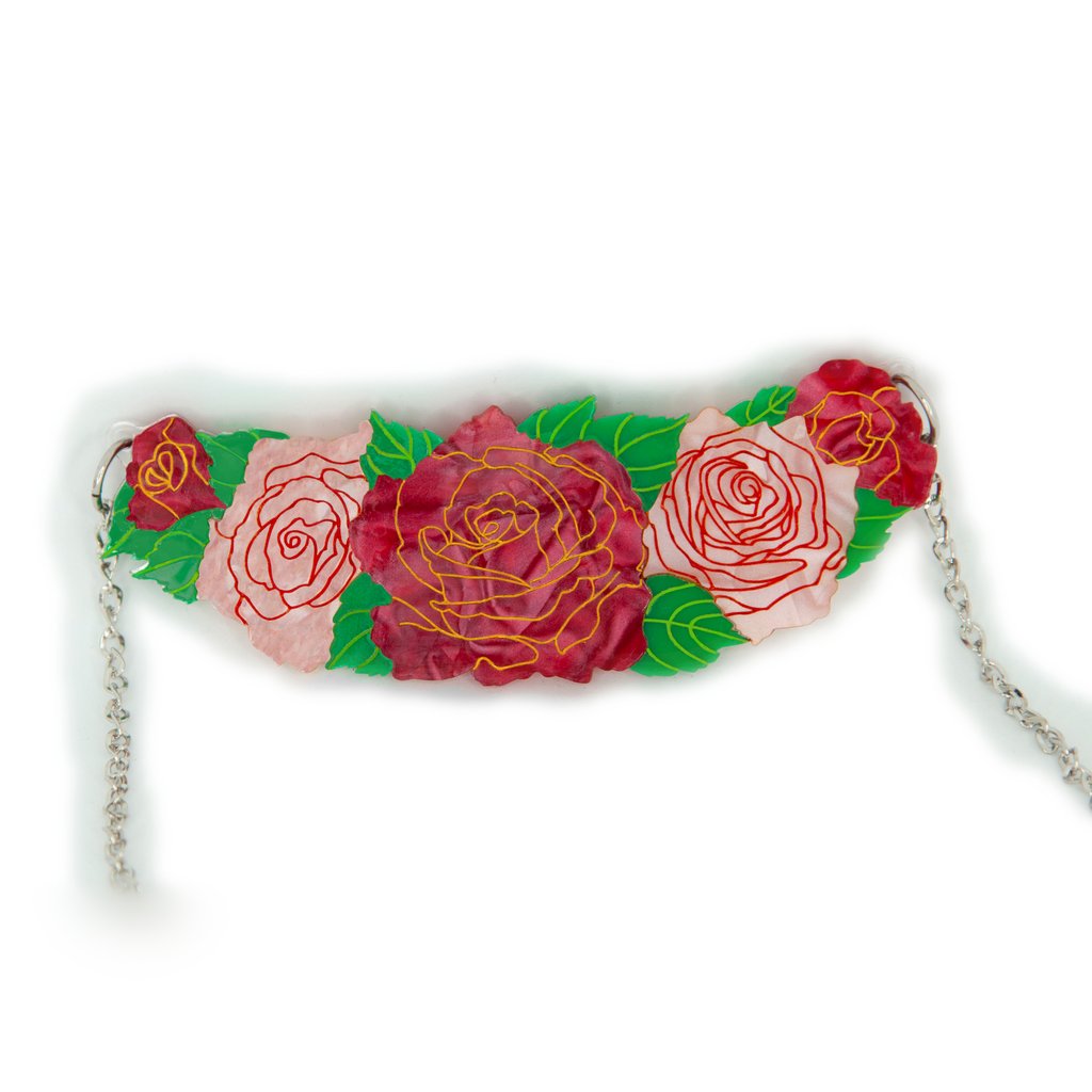 Roses in Bloom Necklace Valentine Daisy Jean