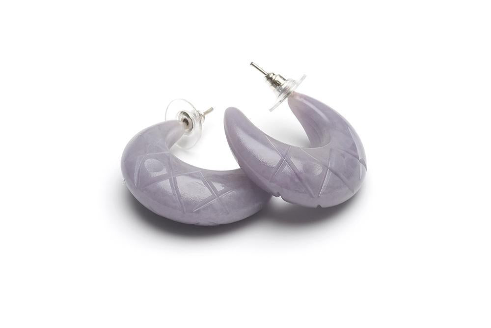 Lilac Hoop Earings Fakelite Bangle