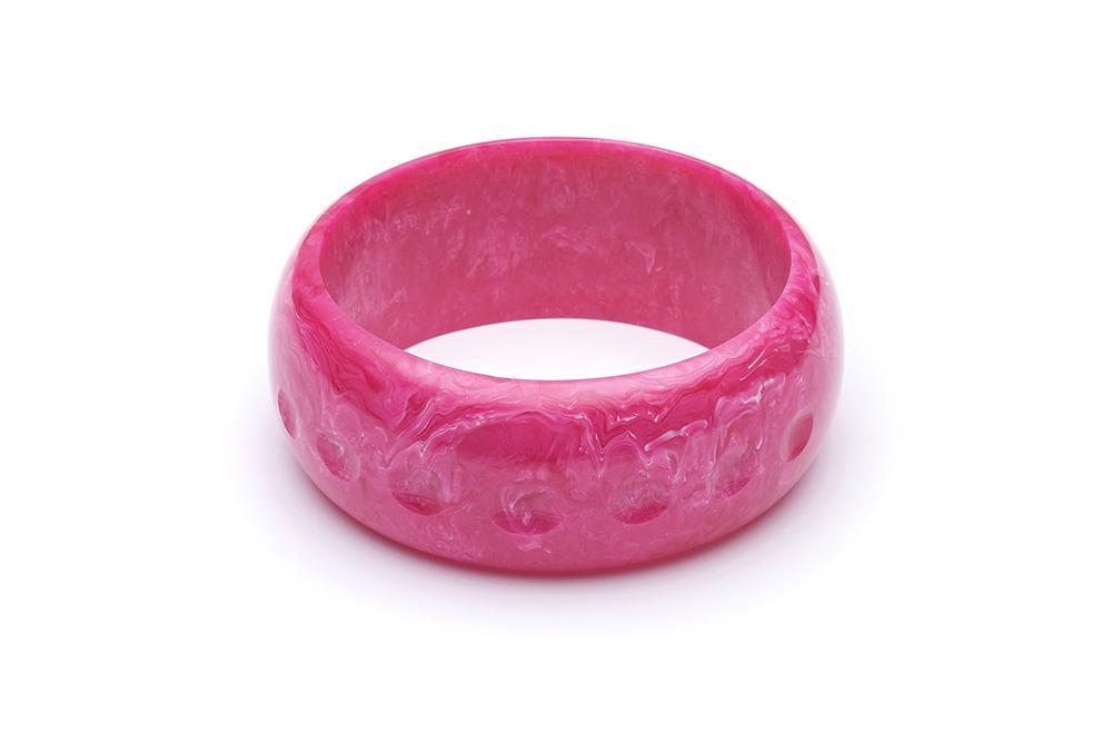 Wide Candy Pink Fakelite Maiden Bangle