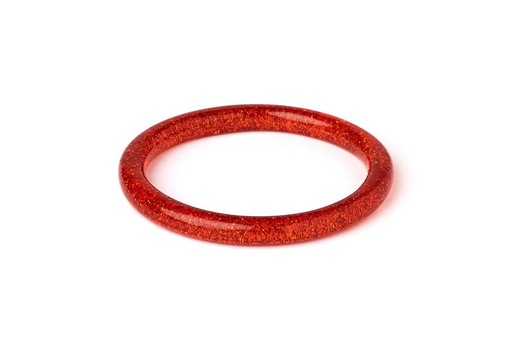 Narrow Amber Glitter Fakelite Bangle Regular