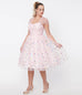 Unique Vintage Pink & Rainbow Hearts Garden State Swing Dress Sizes XS-5X