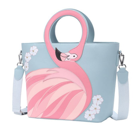 Flamingo Cut Out Handle Tote