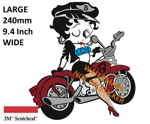 Betty Boop On Bike Sticker